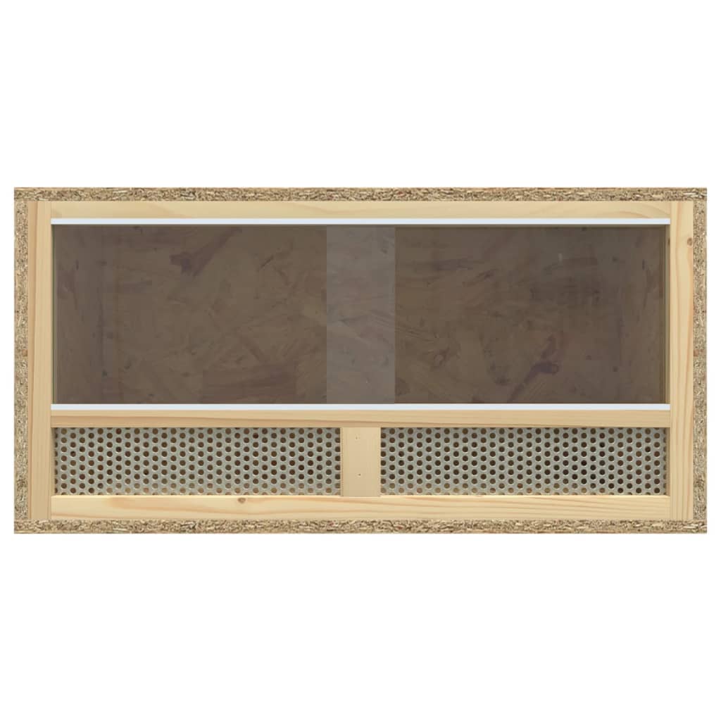 vidaXL Terrarium - Engineered Wood & Glass Box / 23.6"x11.8"x11.8" - Safe Reptile Feeding Cage with Steel Airflow Nets