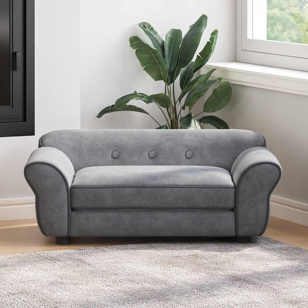 vidaXL Dog Sofa Gray 28.3x17.7x11.8 Plush