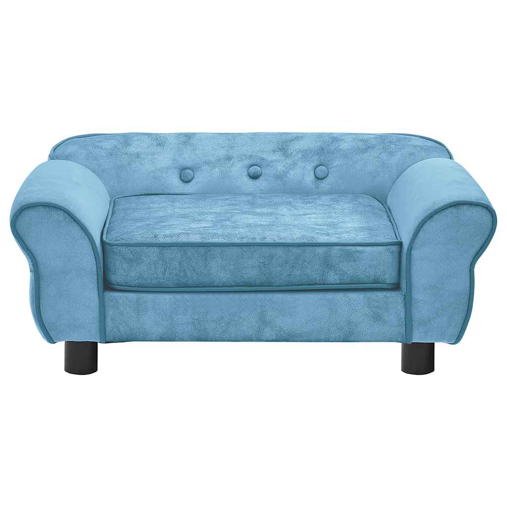 Vidaxl Small Dog Sofa/Cat Couch In Turquoise Plush With Anti-Slip Wooden Frame And Washable Cushion Cover For Poodle, Shih Tzu, And More