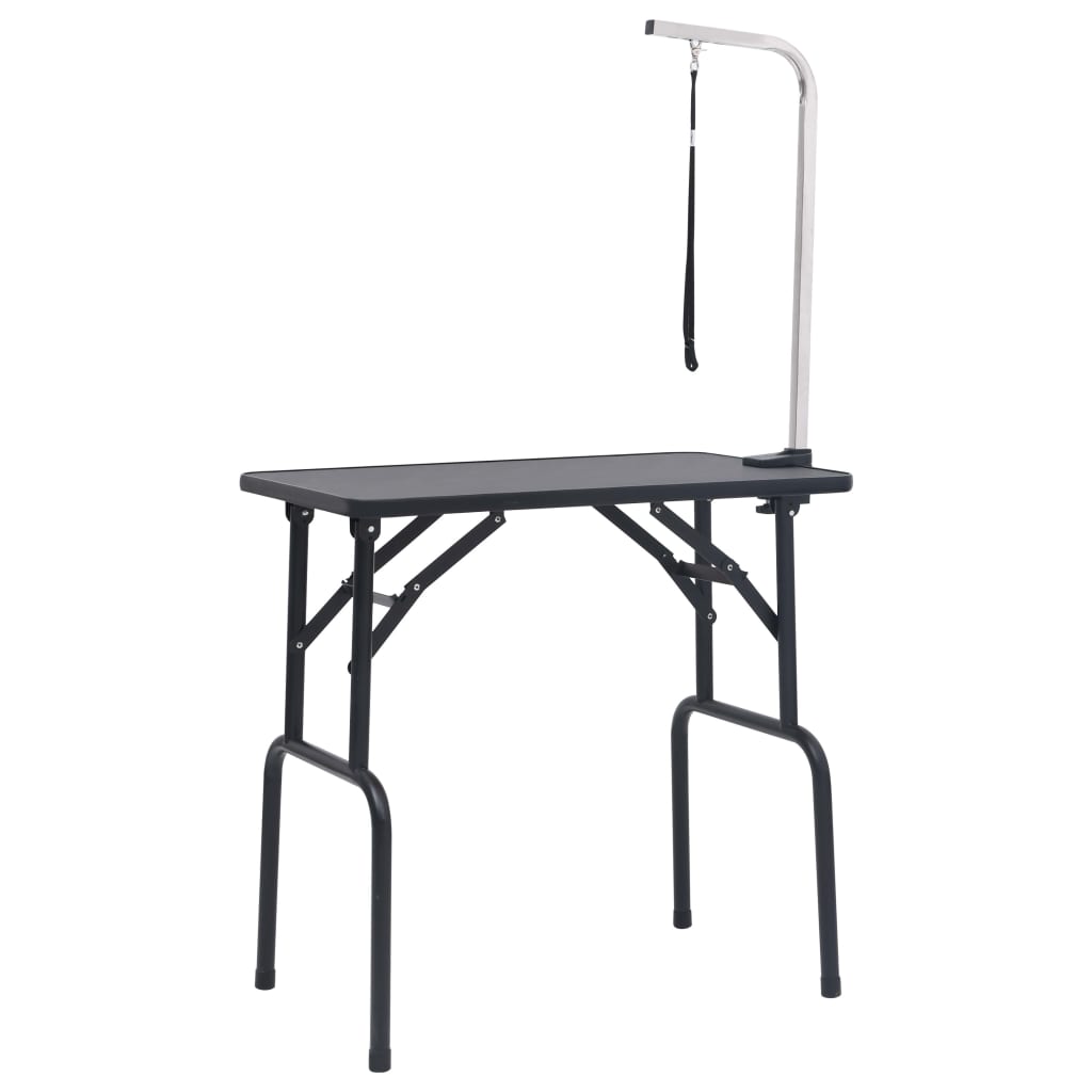 vidaXL Adjustable Pet Grooming Table with Loop - Large Non-Slip Tabletop, Solid Steel Construction, Foldable Design for Easy Storage, Suitable for All Dog Sizes