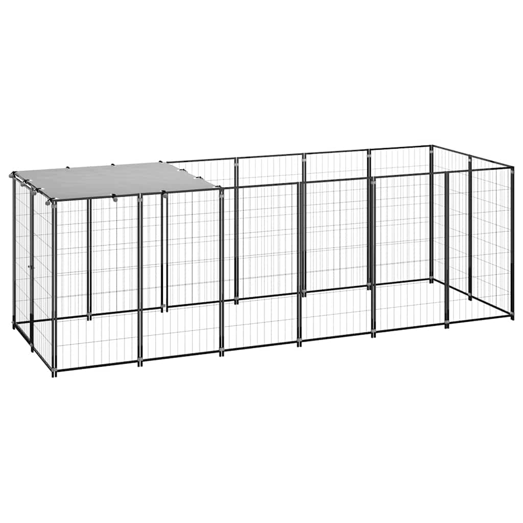 vidaXL Dog Kennel Black 129.9x43.3x43.3 Steel