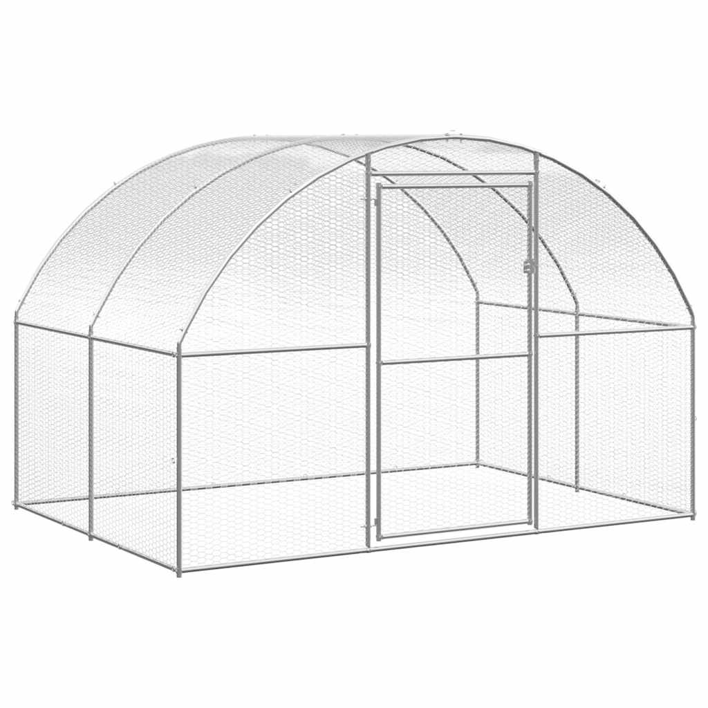 vidaXL Outdoor Chicken Coop 9.8x6.6x6.6 Galvanized Steel