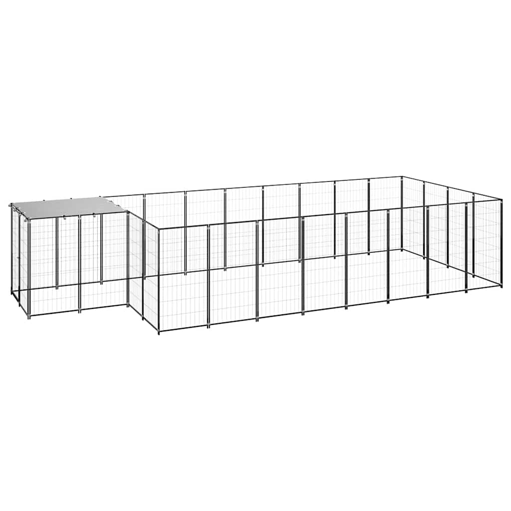 vidaXL Dog Kennel Black 117.2 ft Steel
