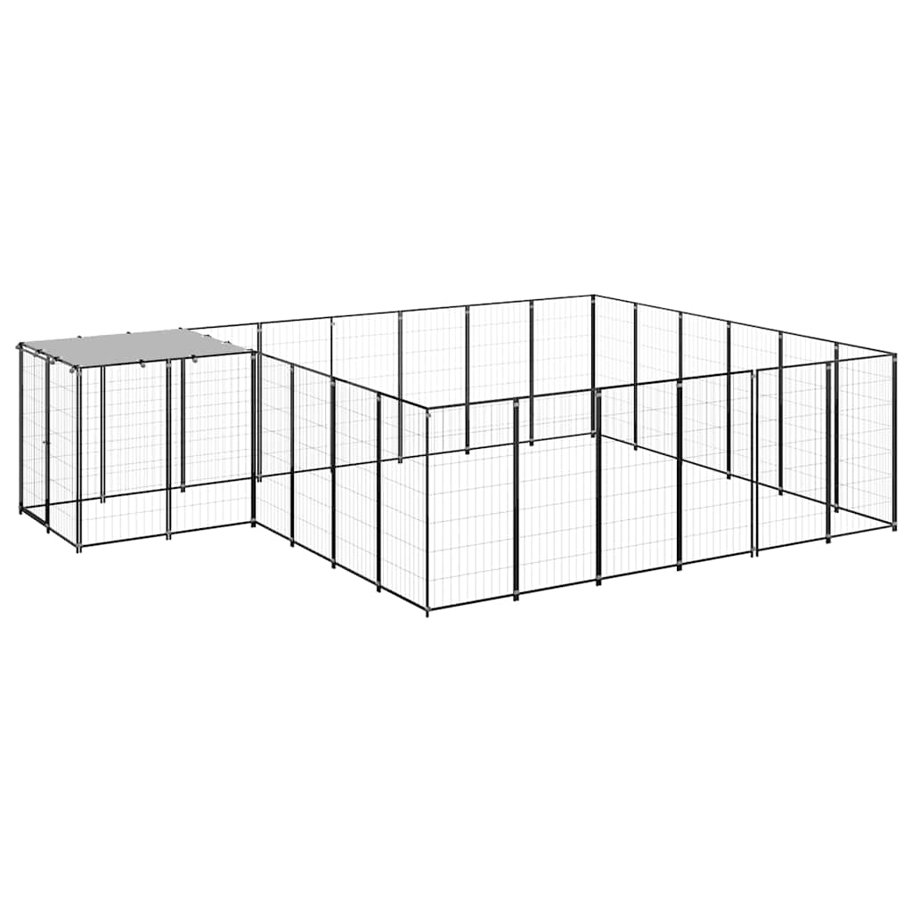vidaXL Dog Kennel Black 130.2 ft Steel
