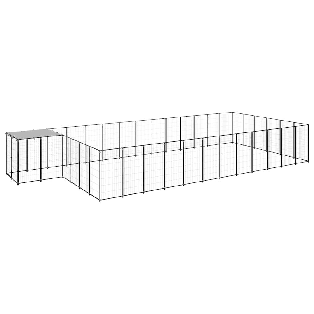 vidaXL Dog Kennel Black 286.5 ft Steel