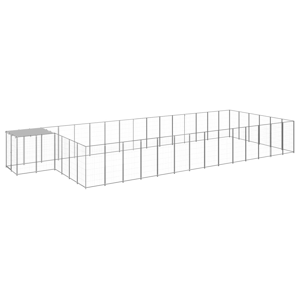 vidaXL Dog Kennel Silver 286.5 ft Steel