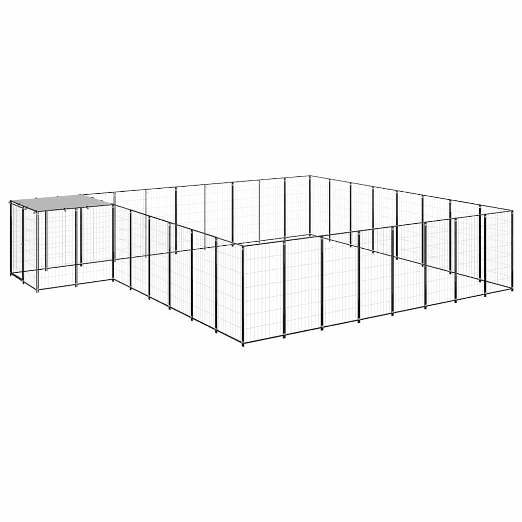 vidaXL Dog Kennel Black 221.4 ft Steel