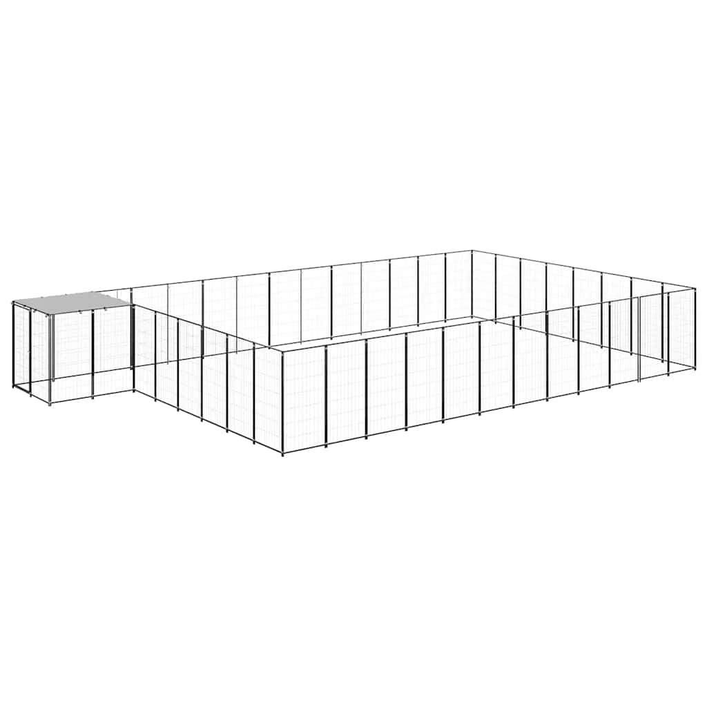 vidaXL Dog Kennel Black 325.6 ft Steel