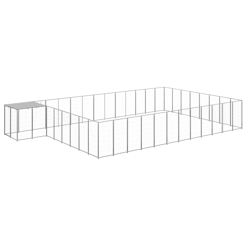 vidaXL Dog Kennel Silver 325.6 ft Steel