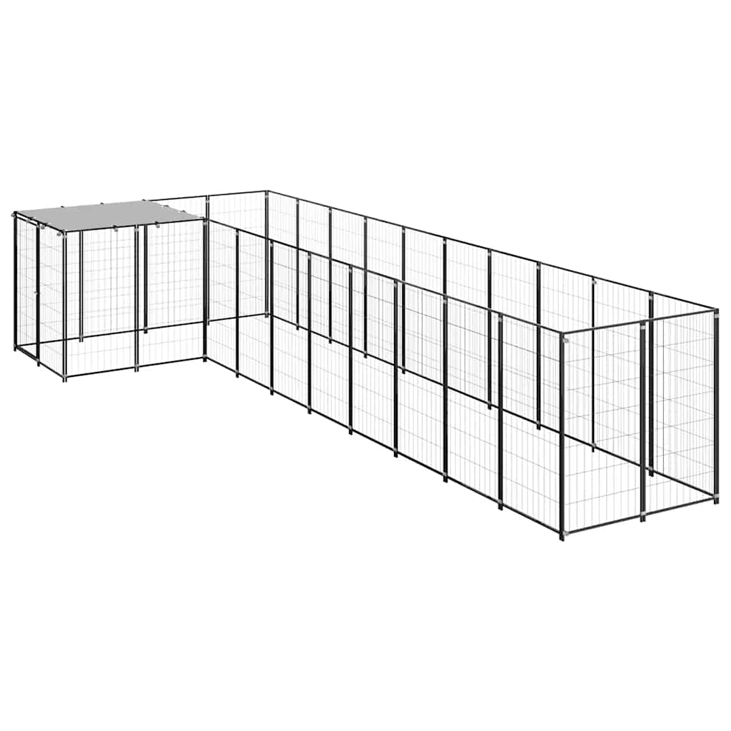 vidaXL Dog Kennel Black 78.1 ft Steel