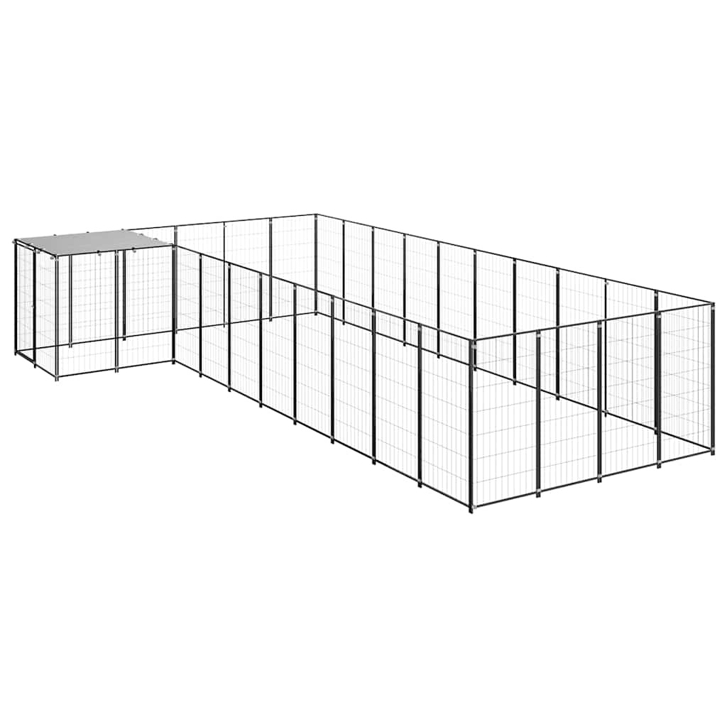 vidaXL Dog Kennel Black 143.3 ft Steel