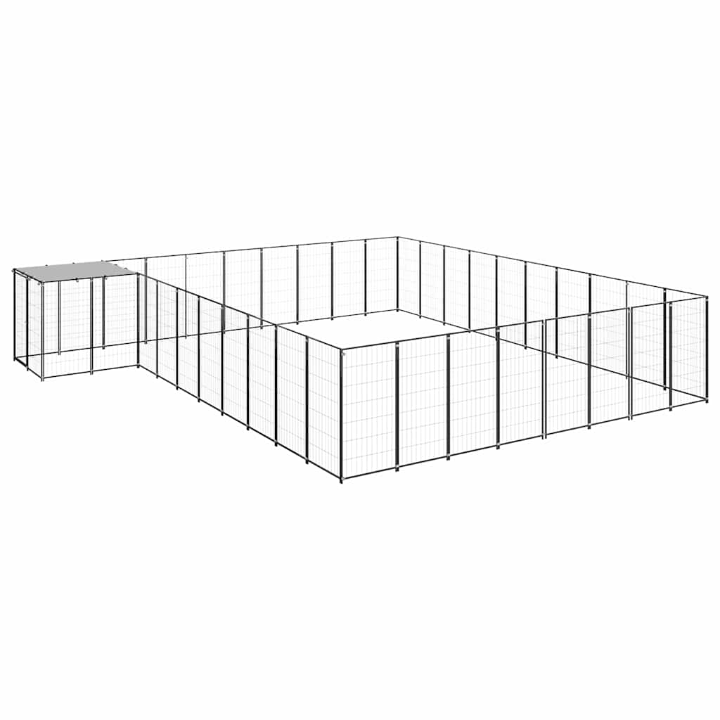 vidaXL Dog Kennel Black 273.5 ft Steel