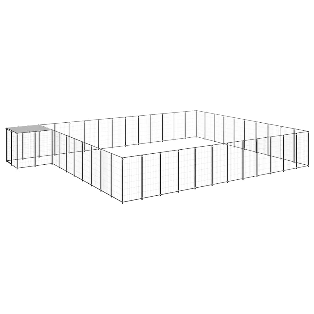 vidaXL Dog Kennel Black 403.8ft Steel