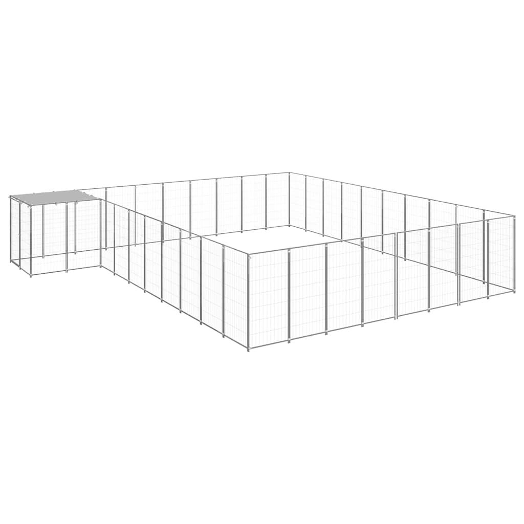 vidaXL Dog Kennel Silver 273.5 ft Steel