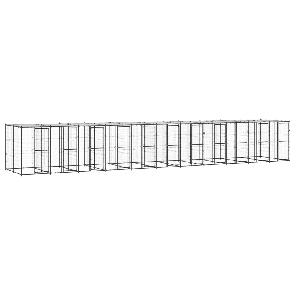 vidaXL Outdoor Dog Kennel Steel with Roof 286.5 ft