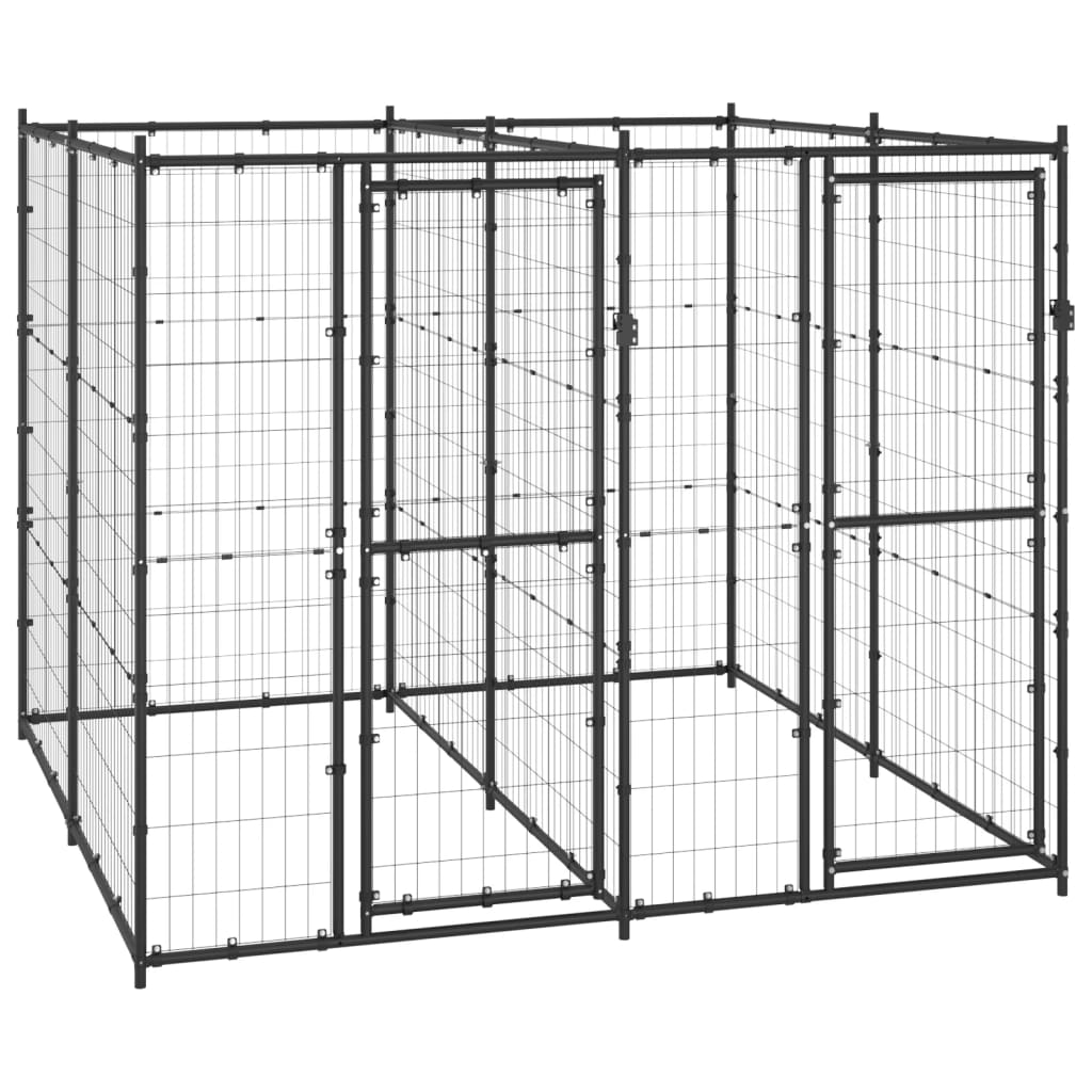 vidaXL Outdoor Dog Kennel Steel 52.1 ft