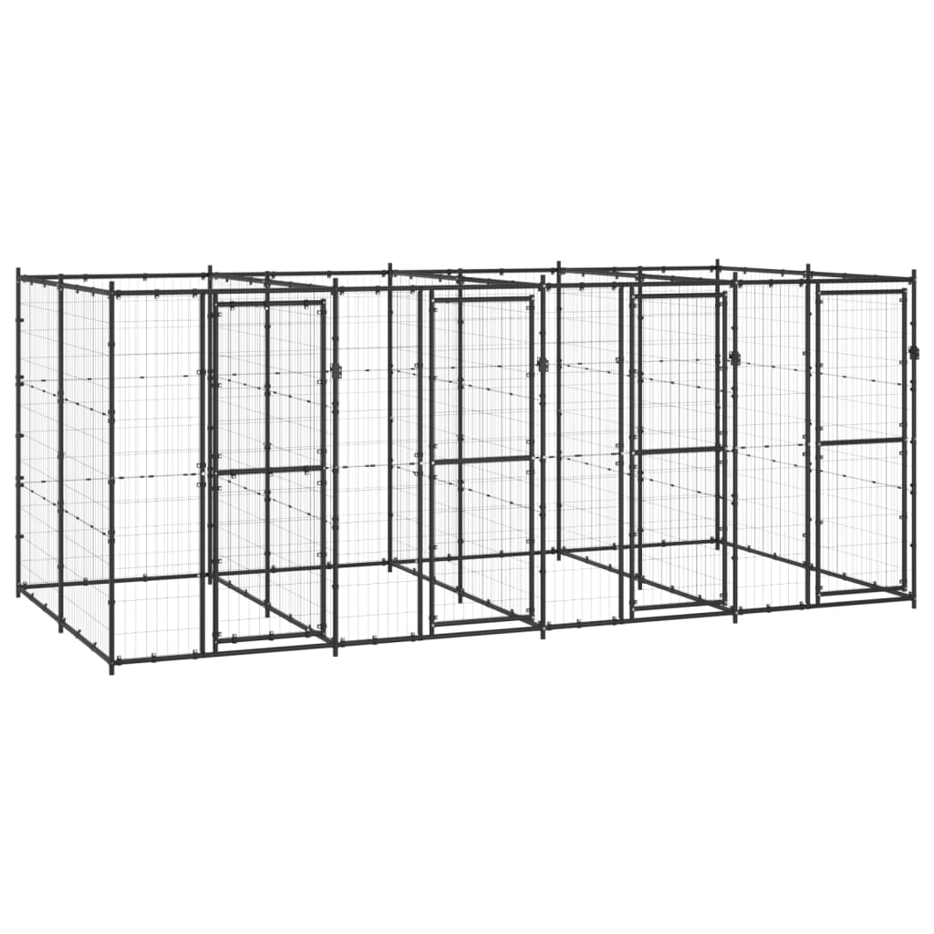vidaXL Outdoor Dog Kennel Steel 104.2 ft