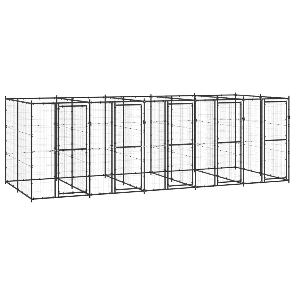 vidaXL Outdoor Dog Kennel Steel 130.2 ft