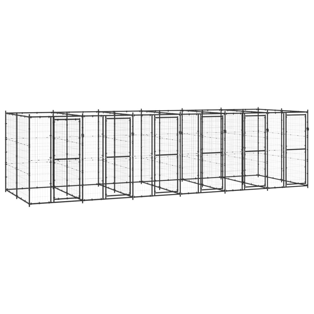 vidaXL Outdoor Dog Kennel Steel 156.3 ft