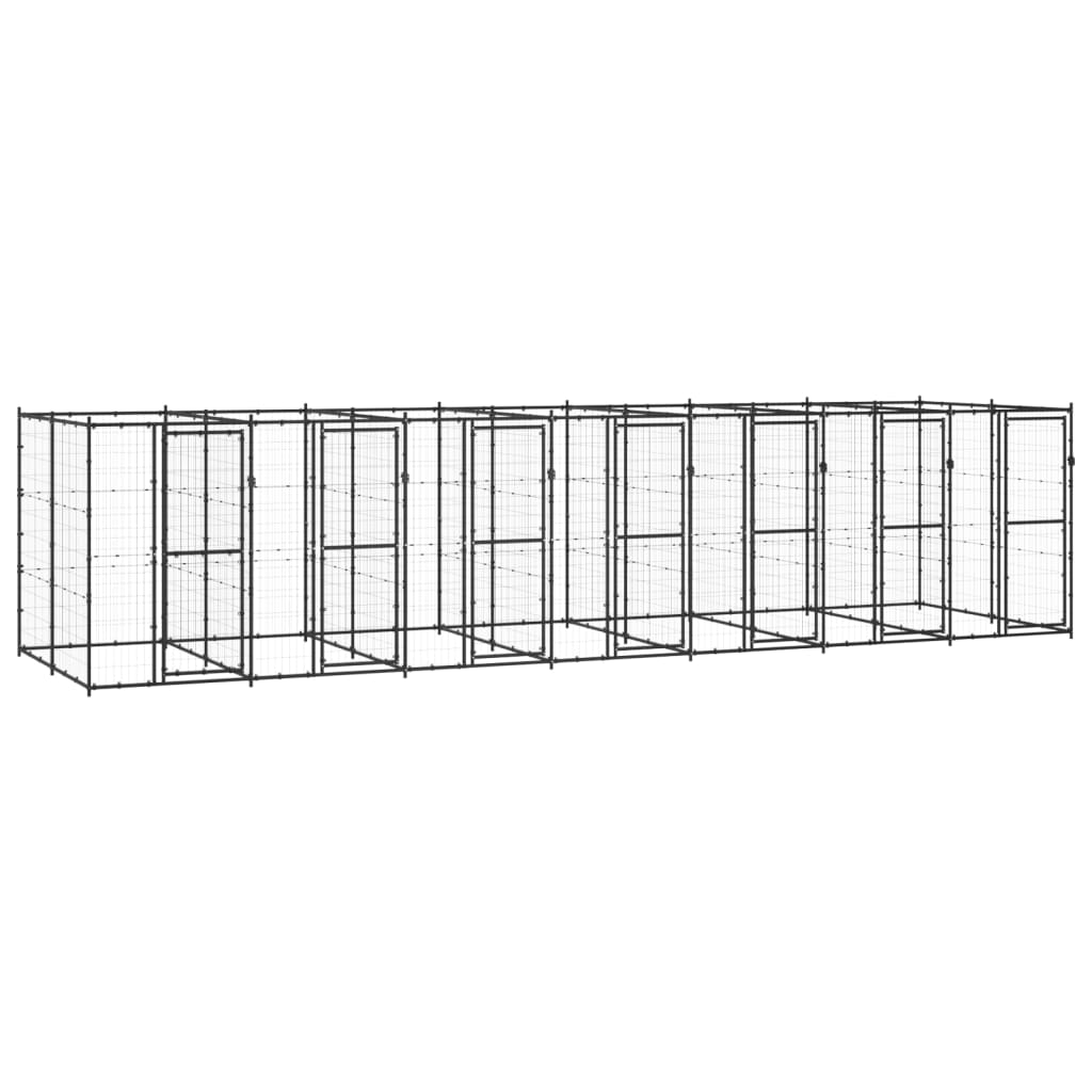vidaXL Outdoor Dog Kennel Steel 182.3 ft
