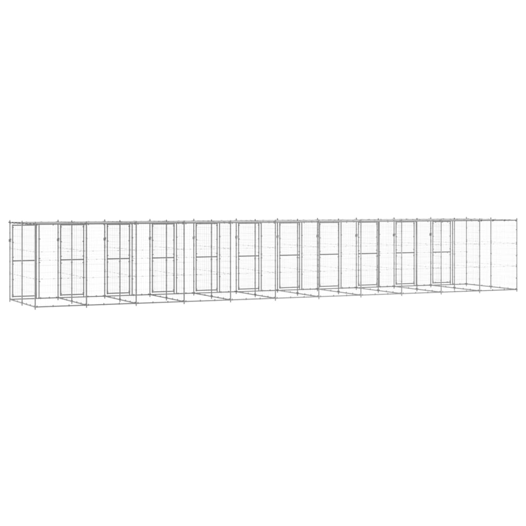 vidaXL Outdoor Dog Kennel Galvanized Steel with Roof 312.6 ft