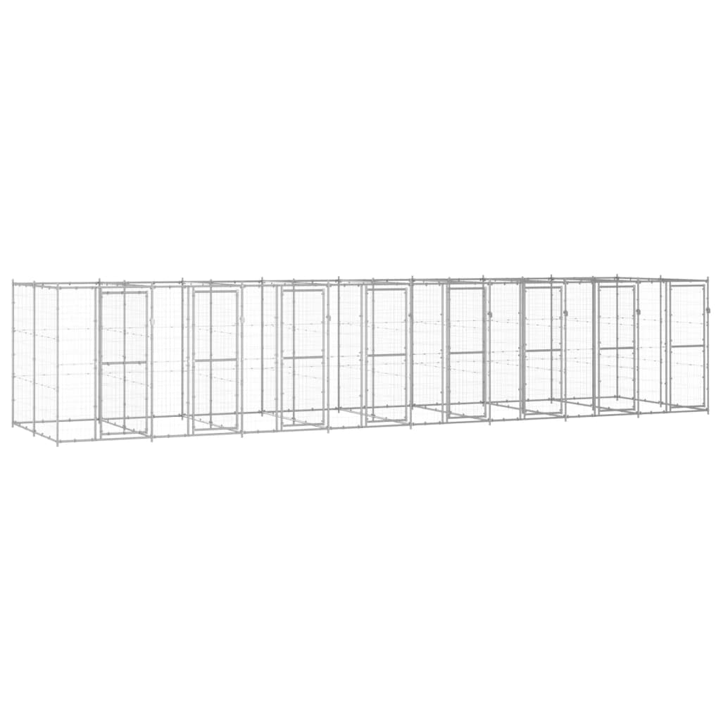vidaXL Outdoor Dog Kennel Galvanized Steel 208.4 ft
