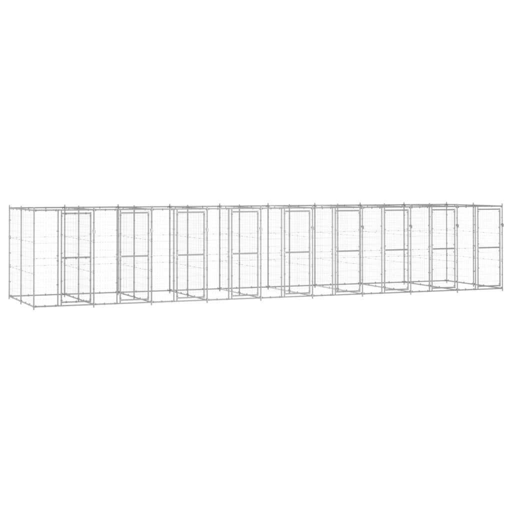 vidaXL Outdoor Dog Kennel Galvanized Steel 234.4 ft