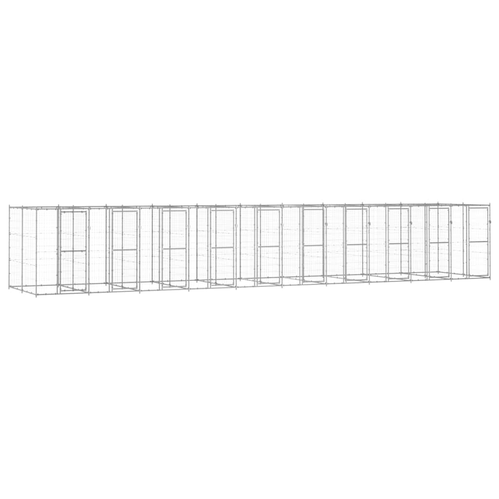vidaXL Outdoor Dog Kennel Galvanized Steel 260.5 ft