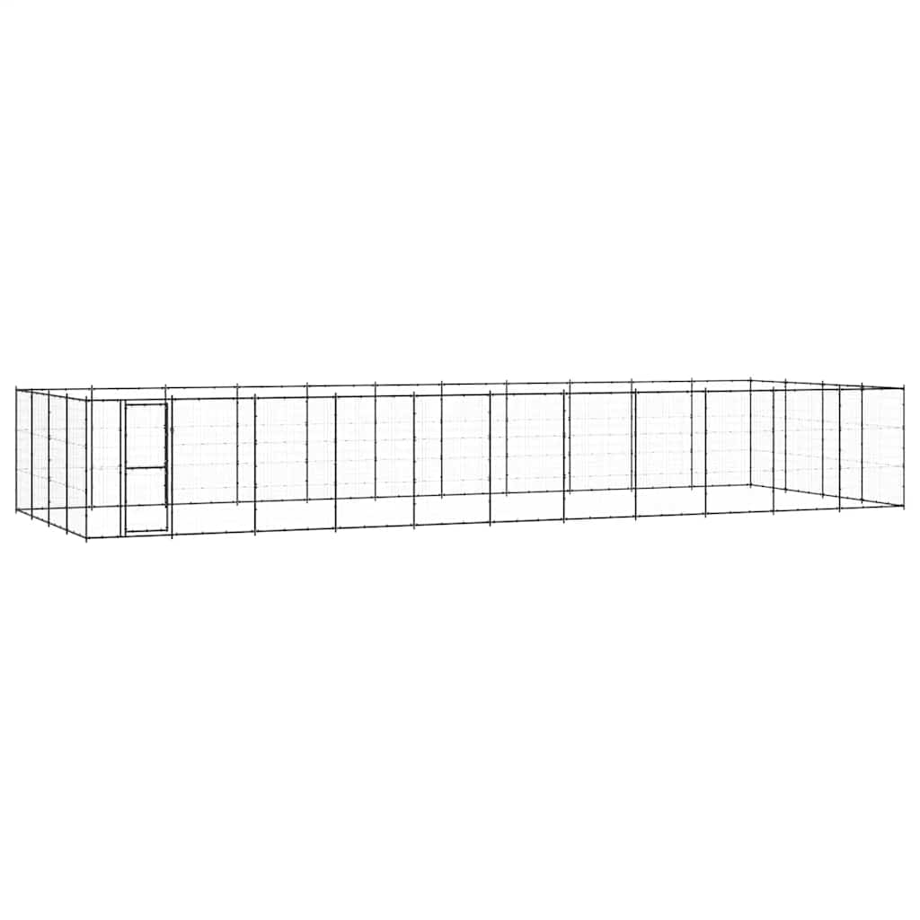 vidaXL Outdoor Dog Kennel Steel 573.1 ft
