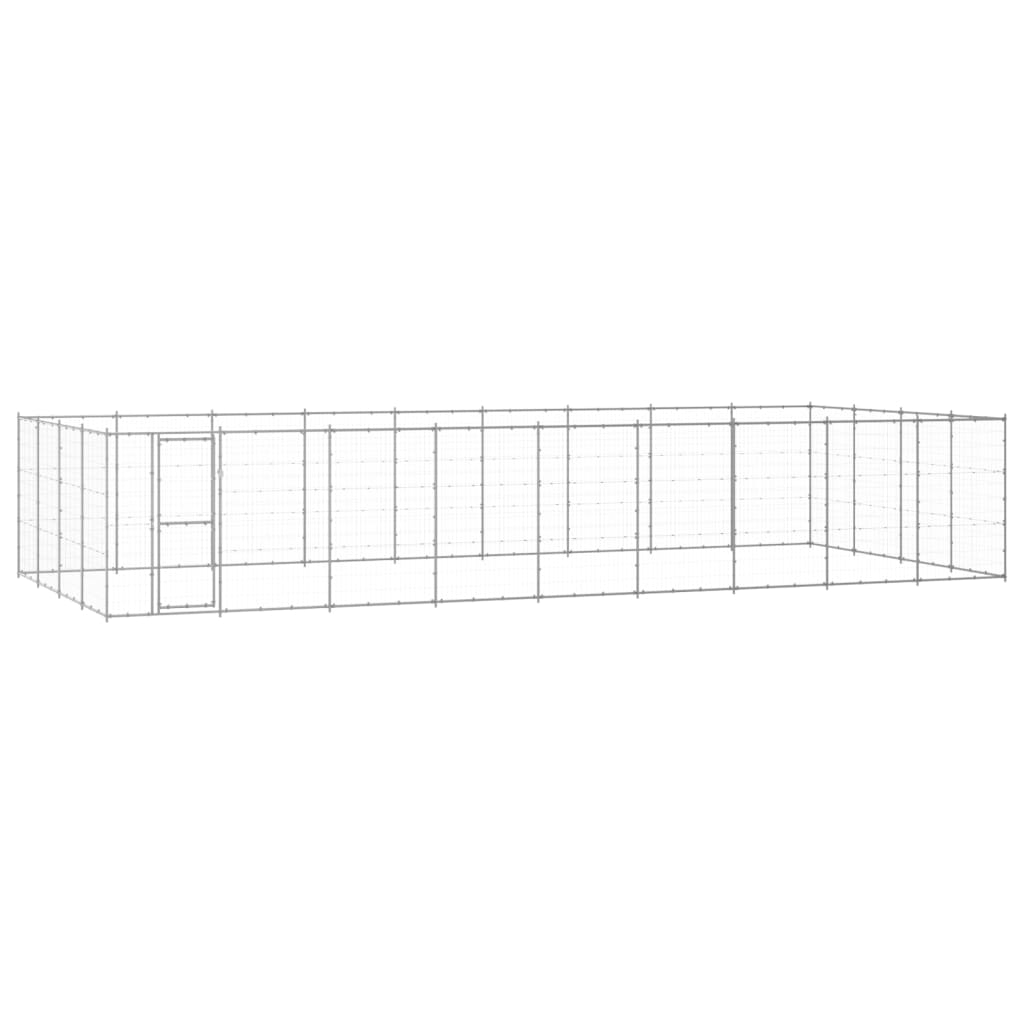 vidaXL Outdoor Dog Kennel Galvanized Steel 468.9 ft