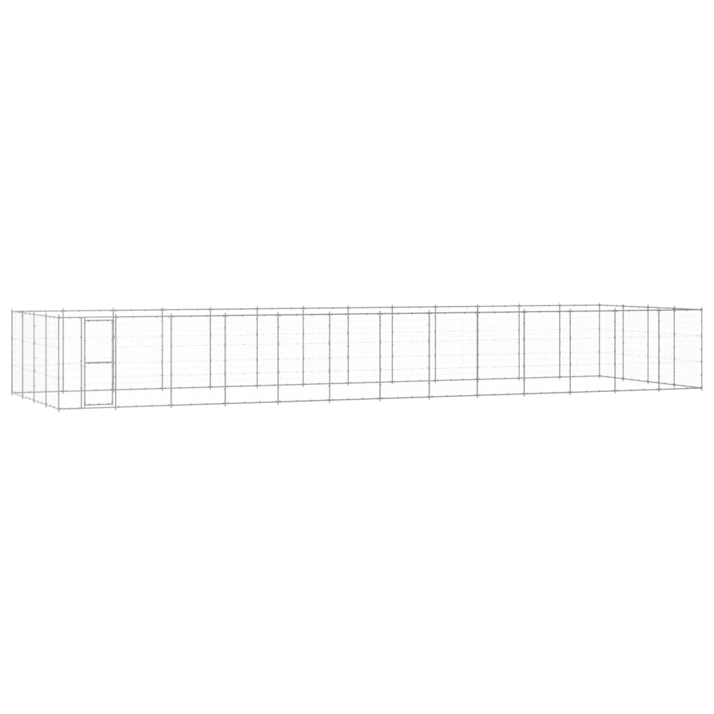 vidaXL Outdoor Dog Kennel Galvanized Steel 573.1 ft