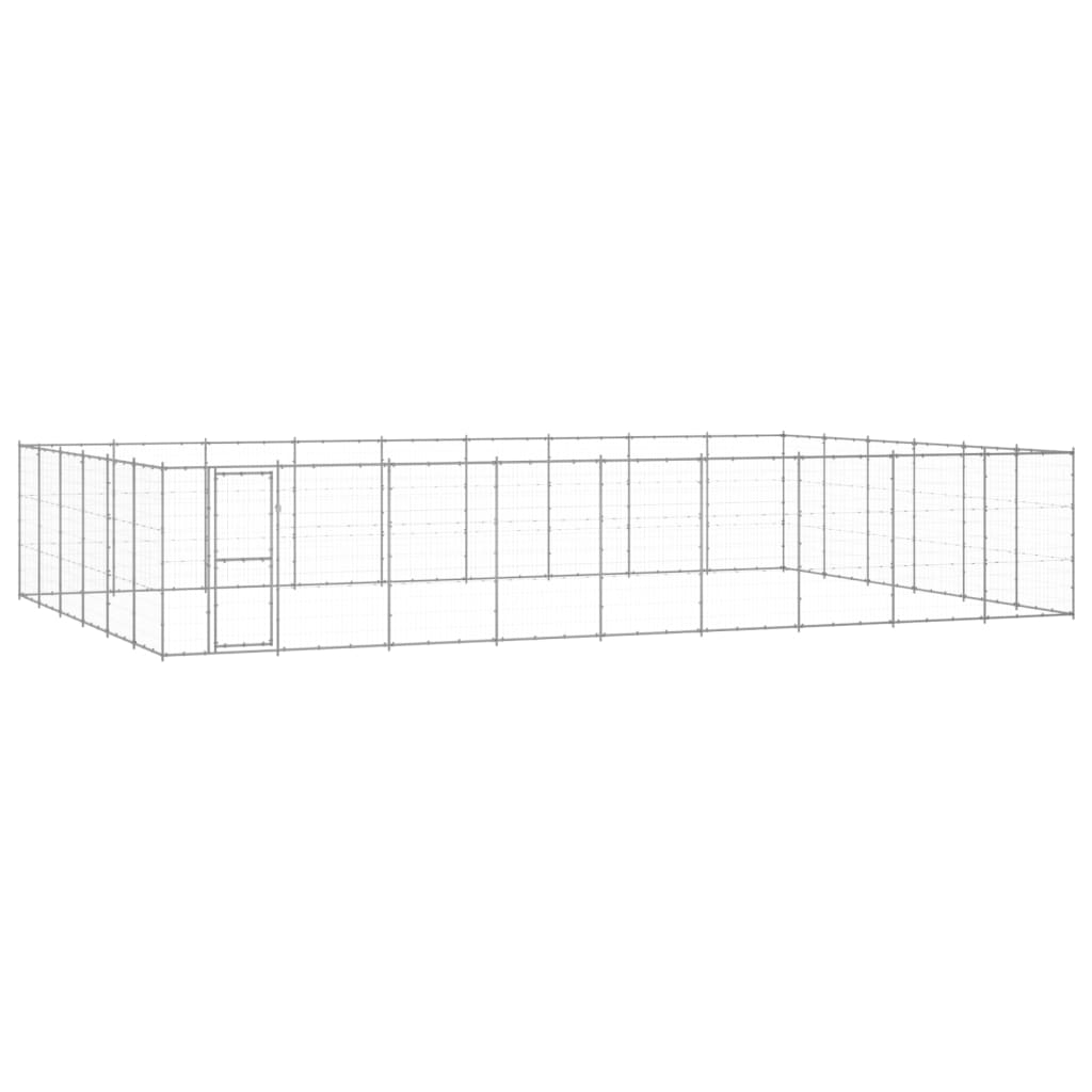 vidaXL Outdoor Dog Kennel Galvanized Steel 703.3 ft