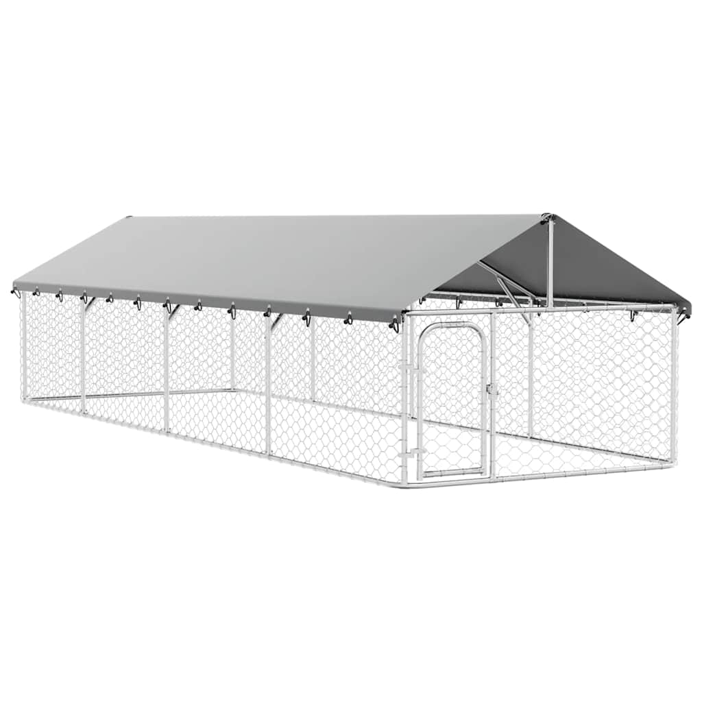vidaXL Outdoor Dog Kennel with Roof 236.2x78.7x59.1