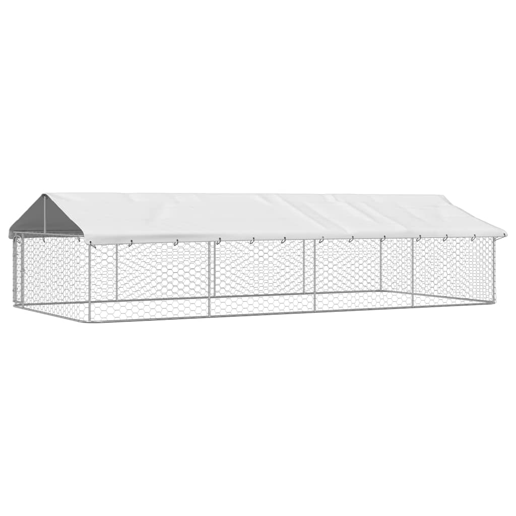Vidaxl Outdoor Dog Kennel With Roof 236.2''X118.1''X59.1''