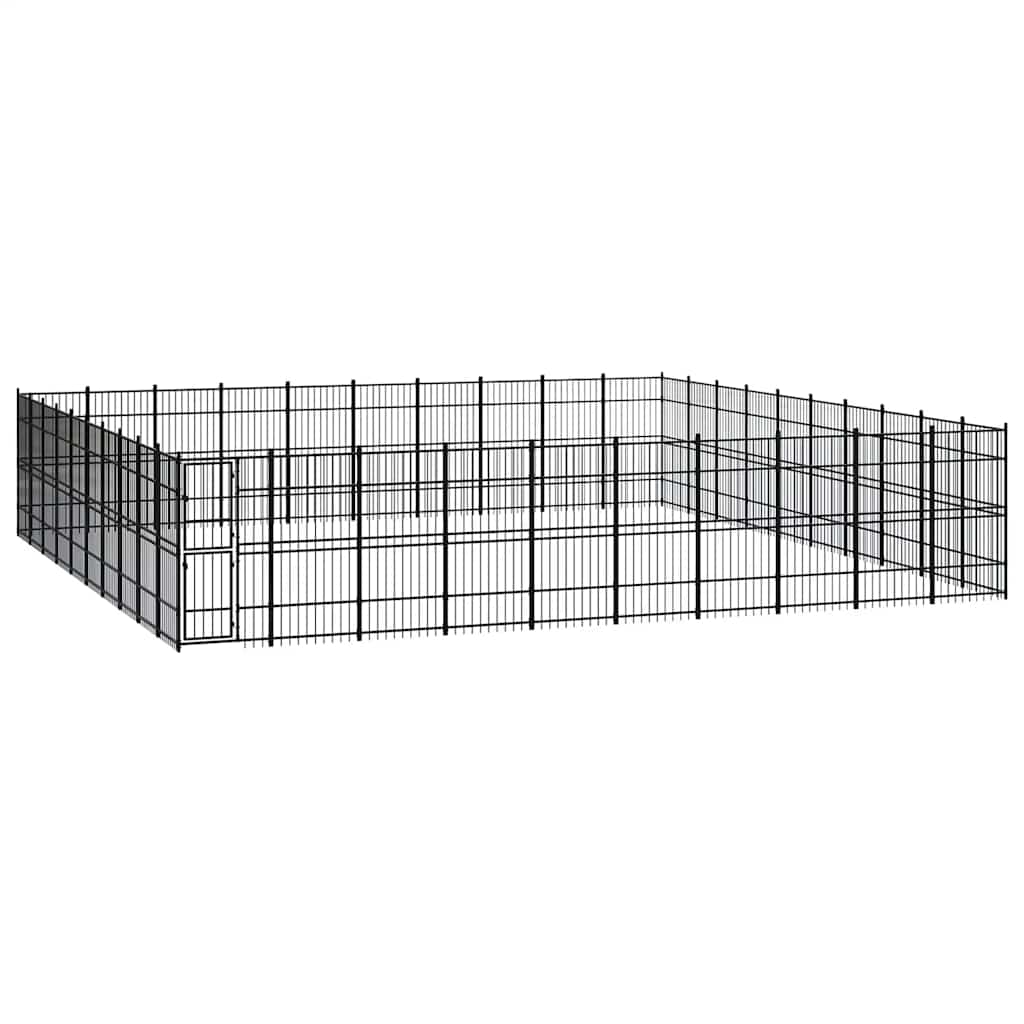 vidaXL Outdoor Dog Kennel Steel 992 ft