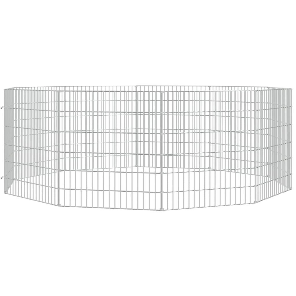 Vidaxl Free Range Animal Enclosure 10-Panel 21.3''X23.6'' Galvanized Iron