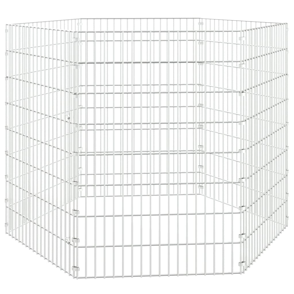 vidaXL Free Range Animal Enclosure 6-Panel 21.3x31.5 Galvanized Iron