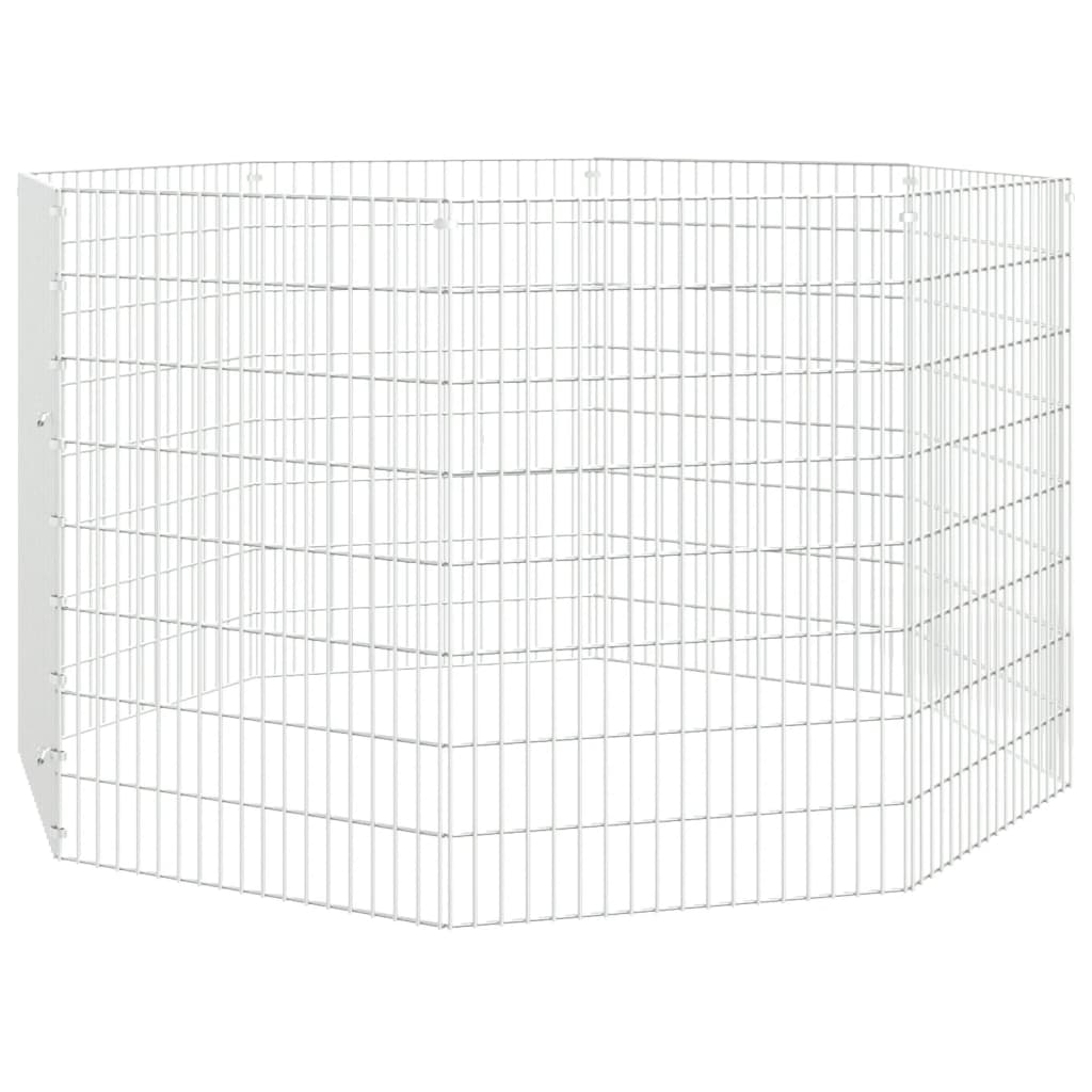 Vidaxl Free Range Animal Enclosure 8-Panel 21.3''X31.5'' Galvanized Iron