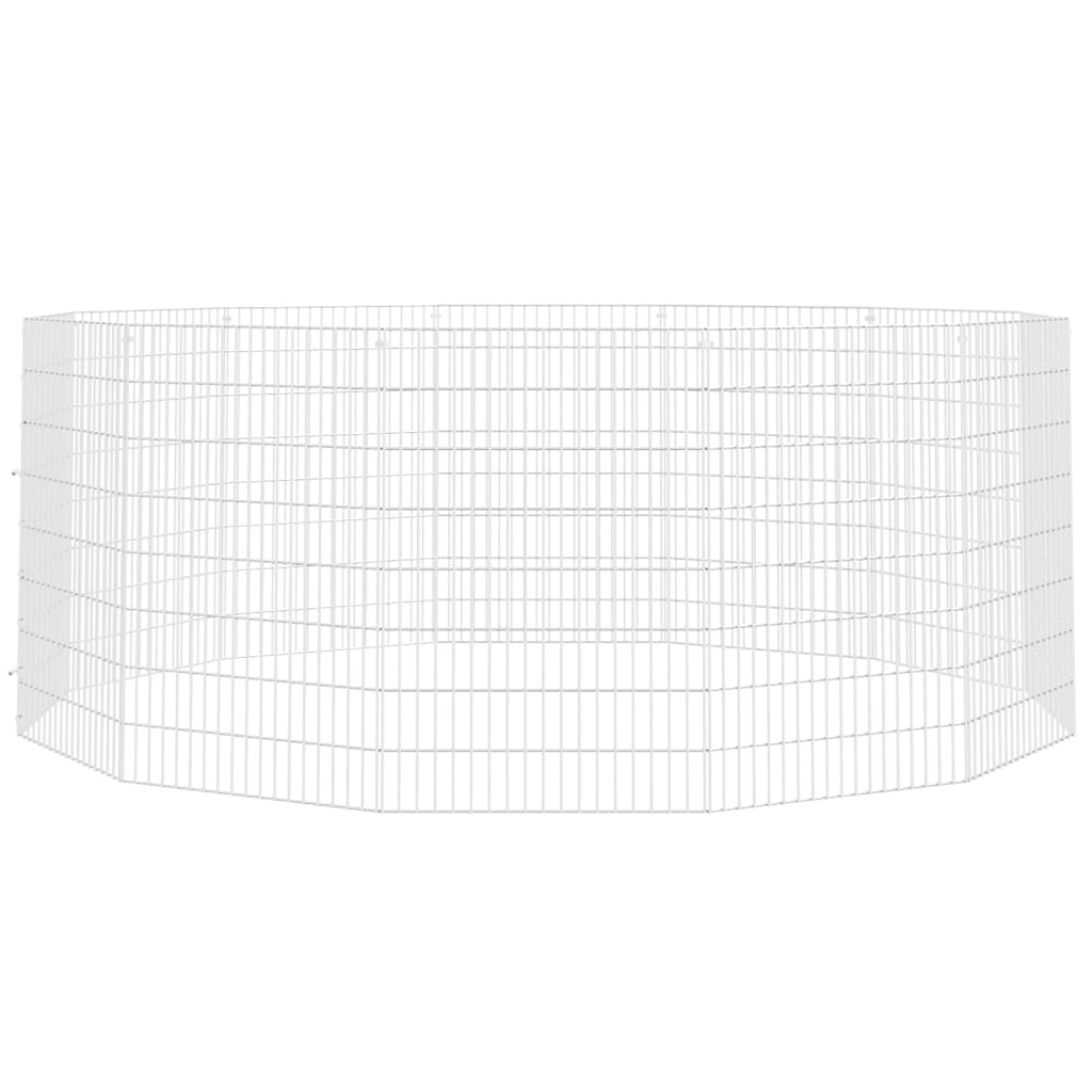 Vidaxl Free Range Animal Enclosure 12-Panel 21.3''X31.5'' Galvanized Iron