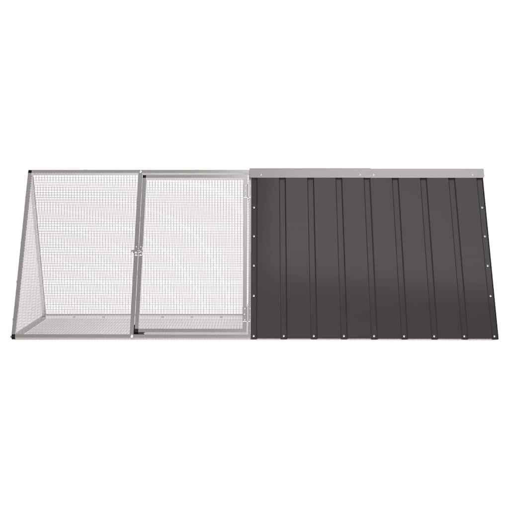 vidaXL Rabbit Cage - Galvanized Steel Rabbit Hutch with Lockable Latch System and Ventilated Mesh Design, Anthracite - 79.3&quot;x31.7&quot;x28&quot;