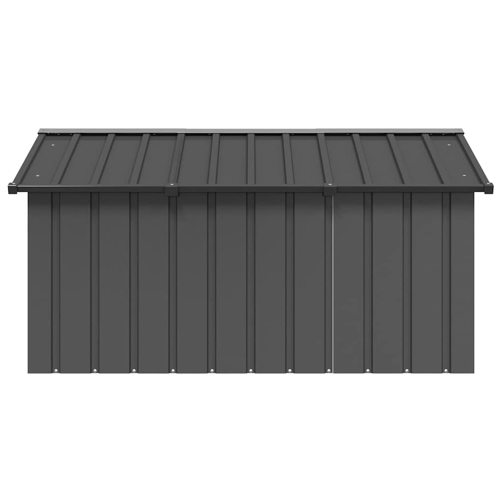 vidaXL Dog House, Outdoor Pet Kennel with Weather Resistant Roof, Durable Outdoor Puppy Shelter Kennel for Pet, Anthracite Galvanized Steel