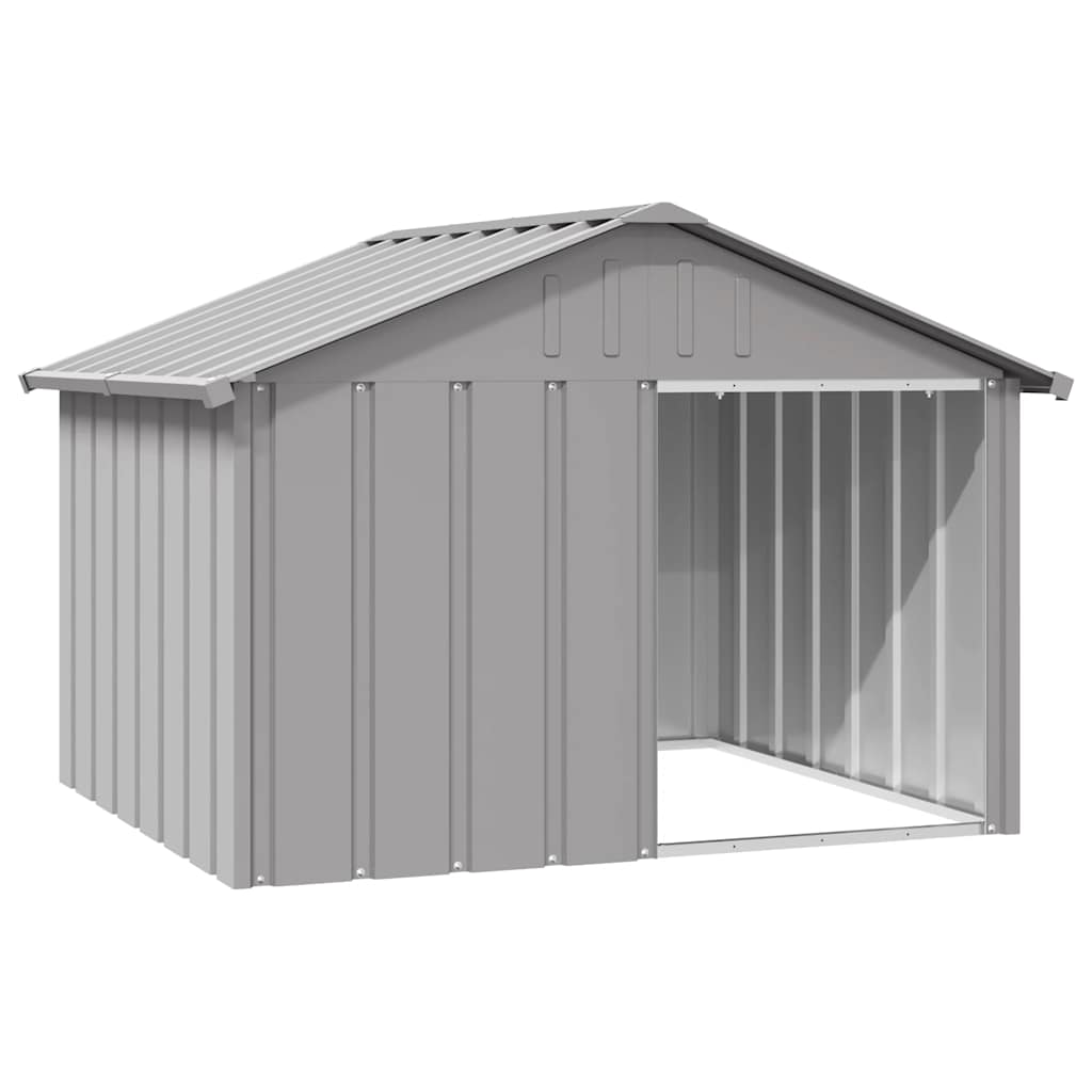 vidaXL Dog House - Weatherproof Metal Kennel - 45.9" x 40.6" x 32.1" - Gray - Model 171542