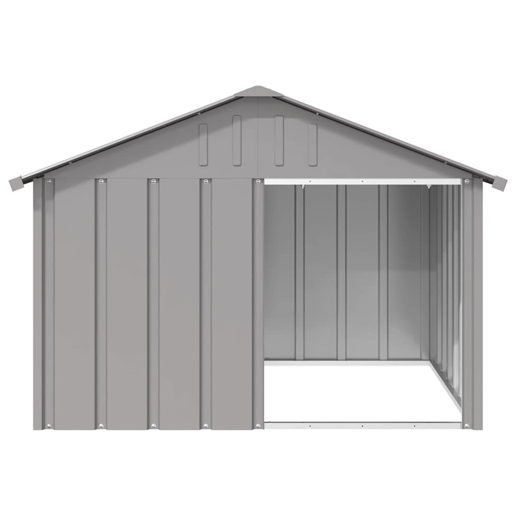 vidaXL Dog House - Weatherproof Metal Kennel - 45.9" x 40.6" x 32.1" - Gray - Model 171542