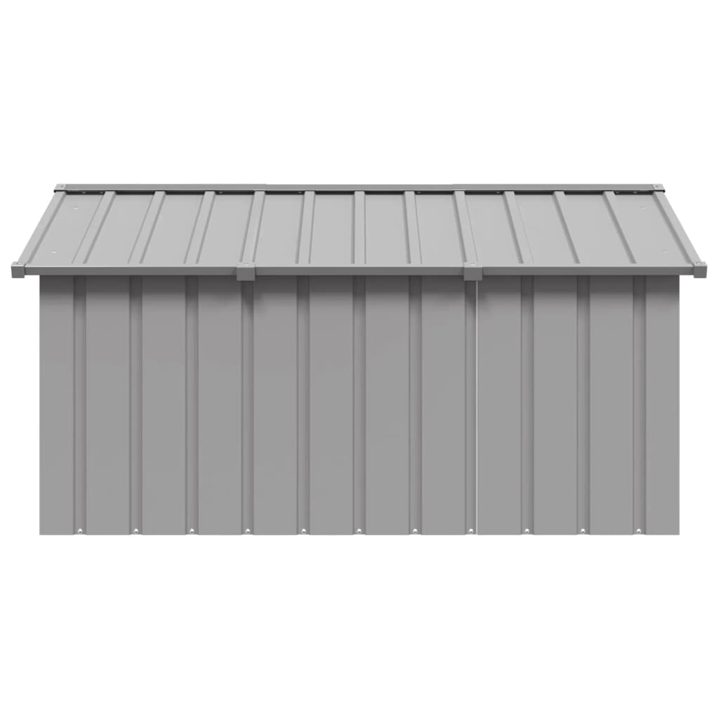 vidaXL Dog House Outdoor Kennel - Gray Galvanized Steel Pet Shelter