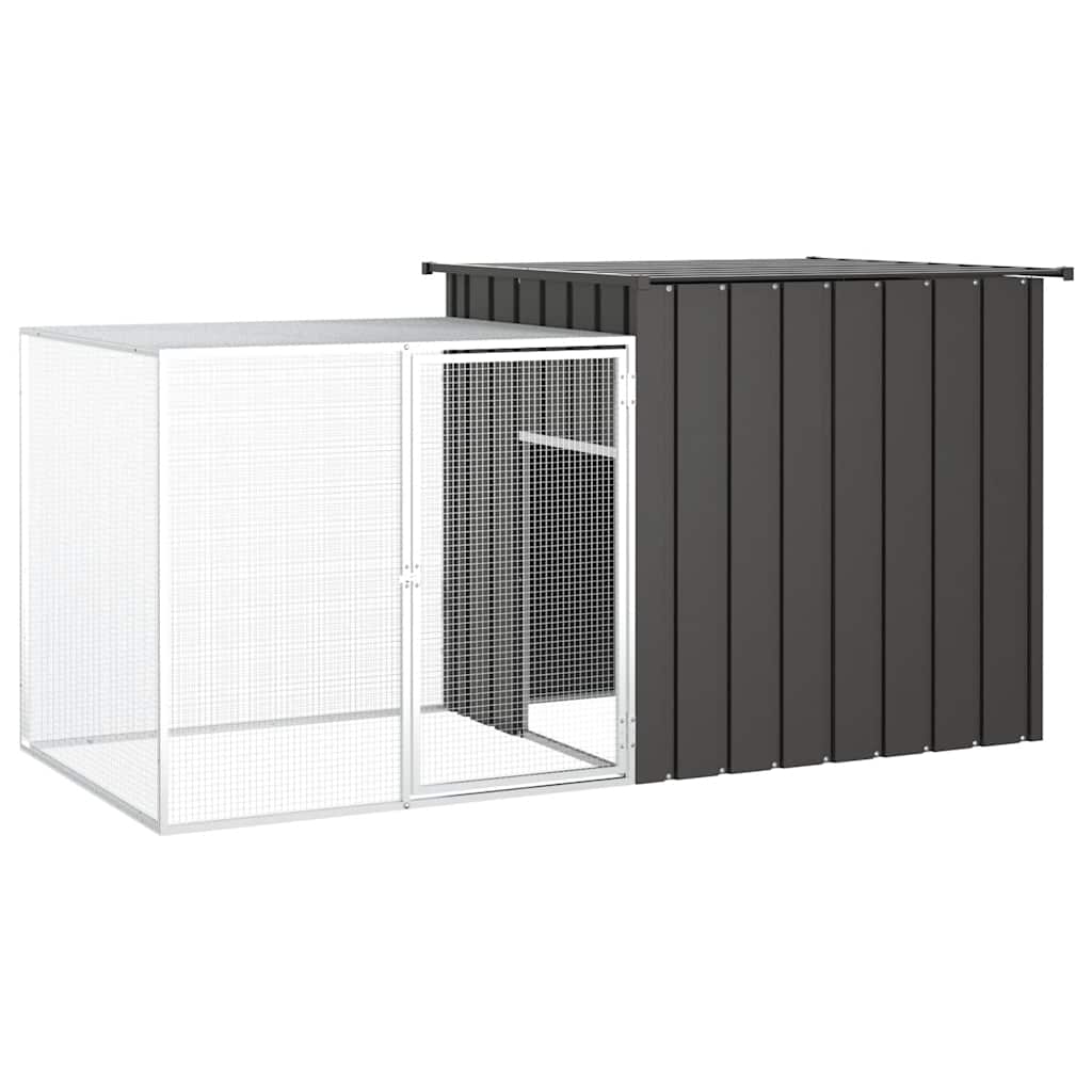 vidaXL Chicken Cage Anthracite 78.7x35.8x39.4 Galvanized Steel
