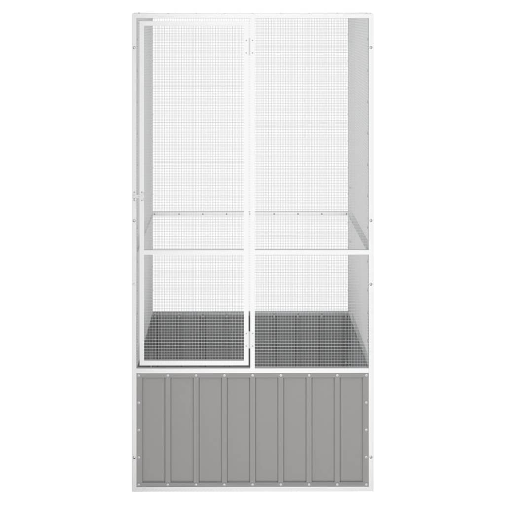 vidaXL Spacious Bird Cage - Galvanized Steel Construction, Large Access Gate, Safe and Secure Design for Birds - Durable, Gray Color