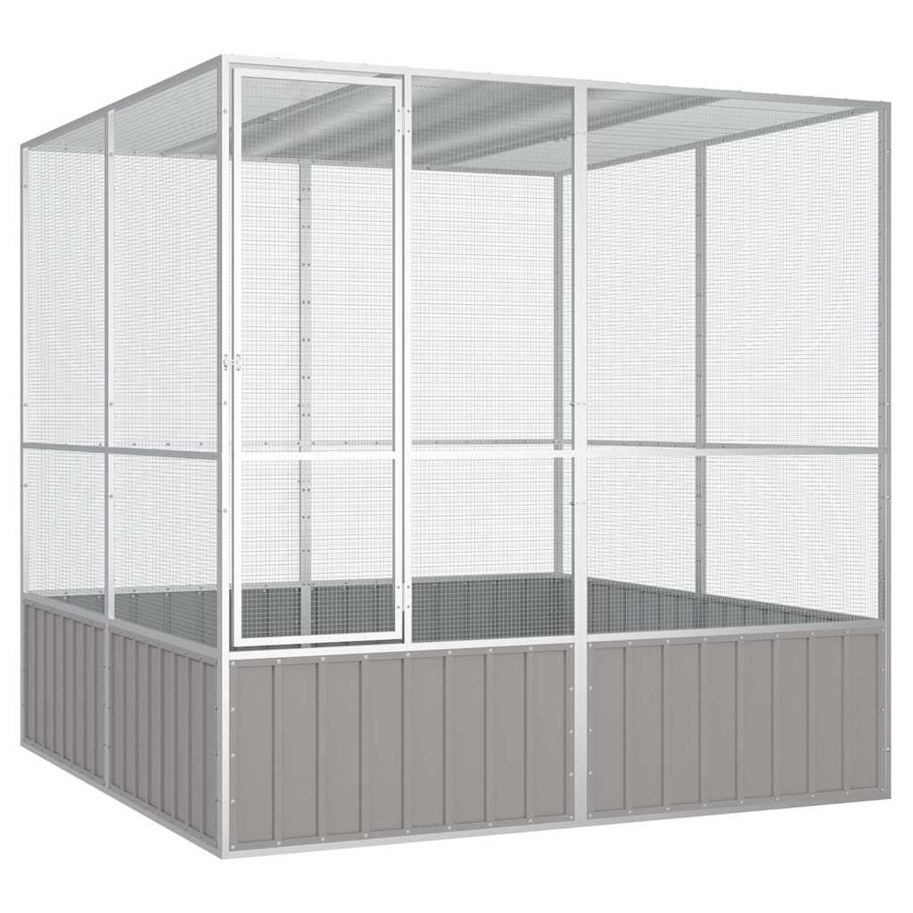 vidaXL Bird Cage Gray 84.1x85.6x83.3 Galvanized Steel