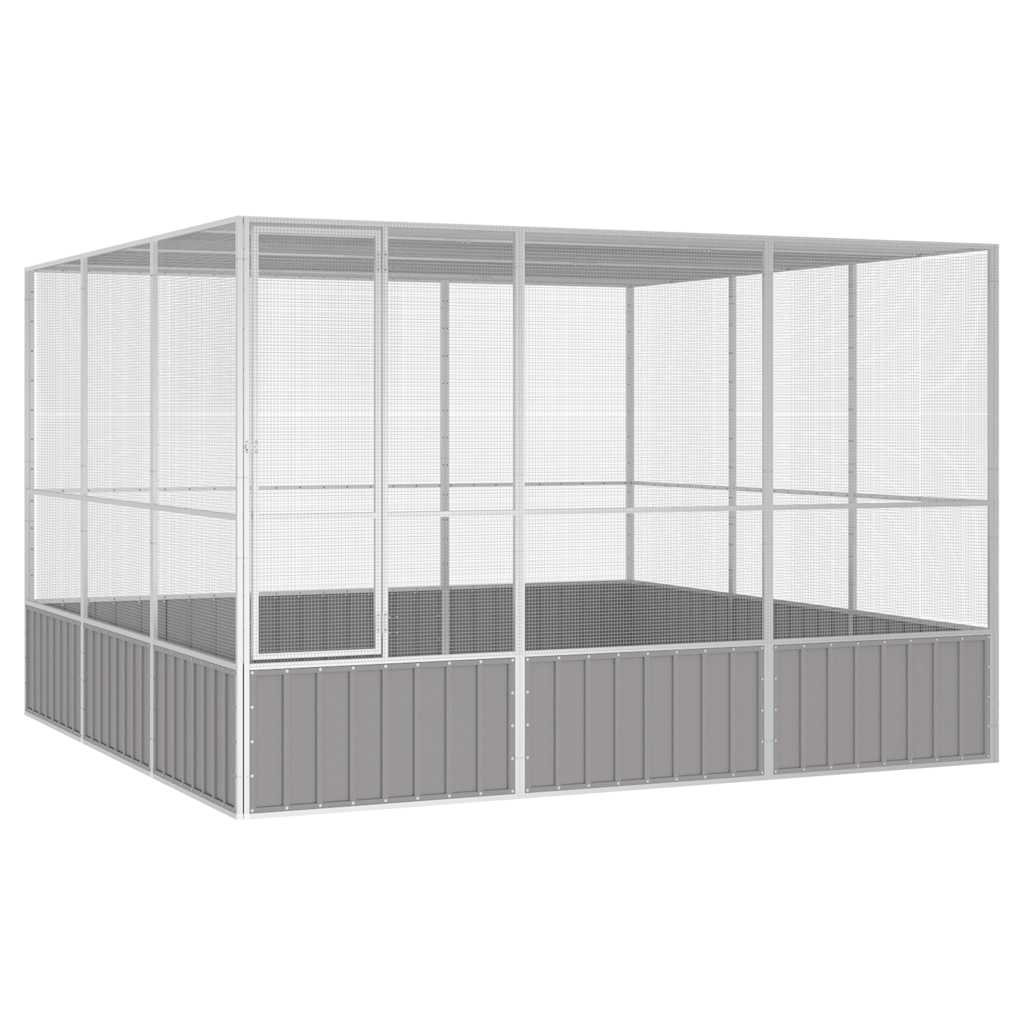 vidaXL Bird Cage Gray 119.1x127.8x83.3 Galvanized Steel