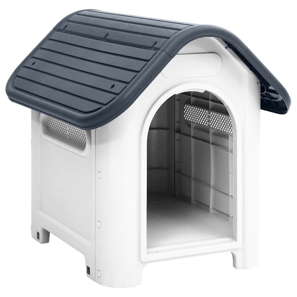 vidaXL Dog House Gray 23.2x29.5x26 Polypropylene