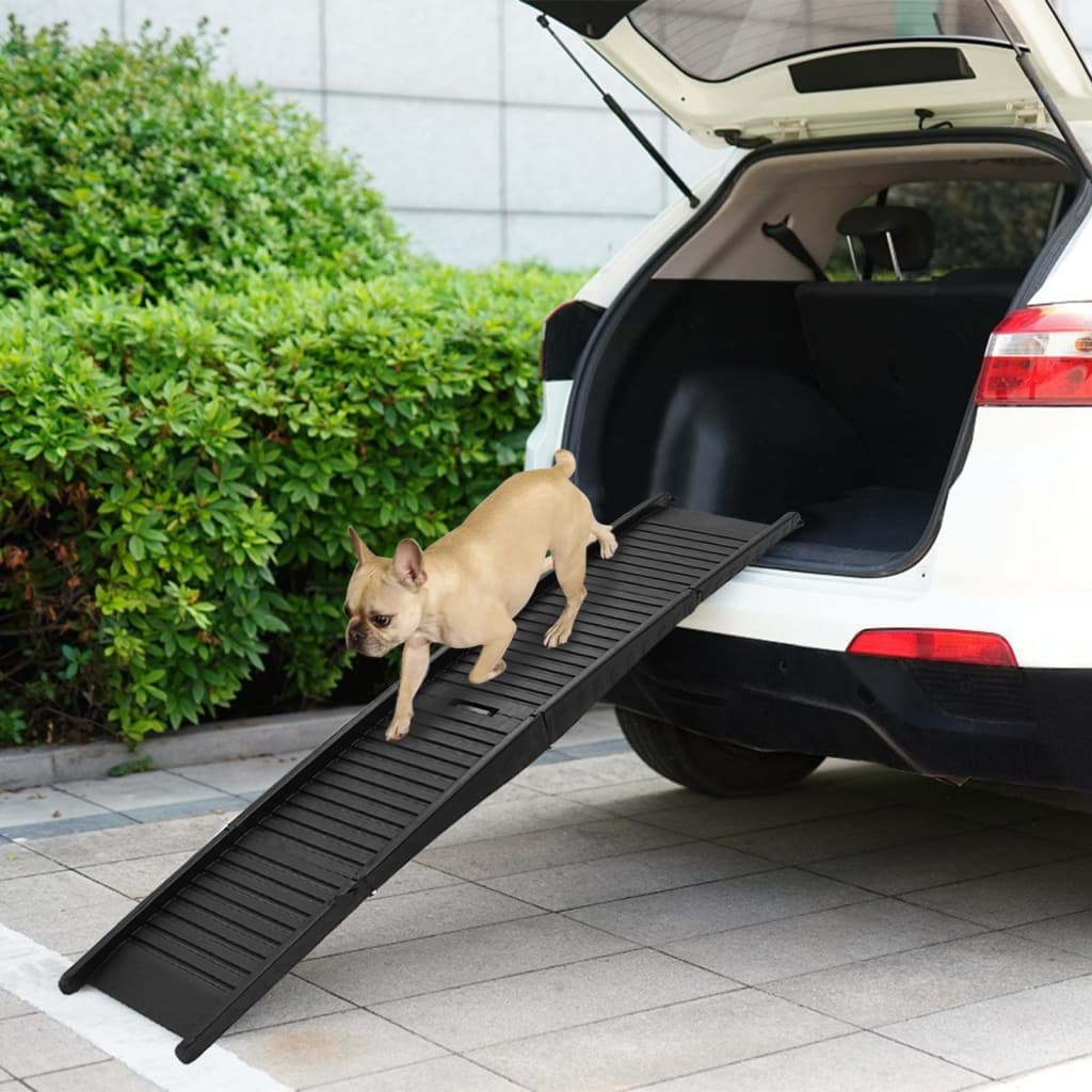 vidaXL Folding Dog Ramp Black 60.2x15.7x4.9 Plastic